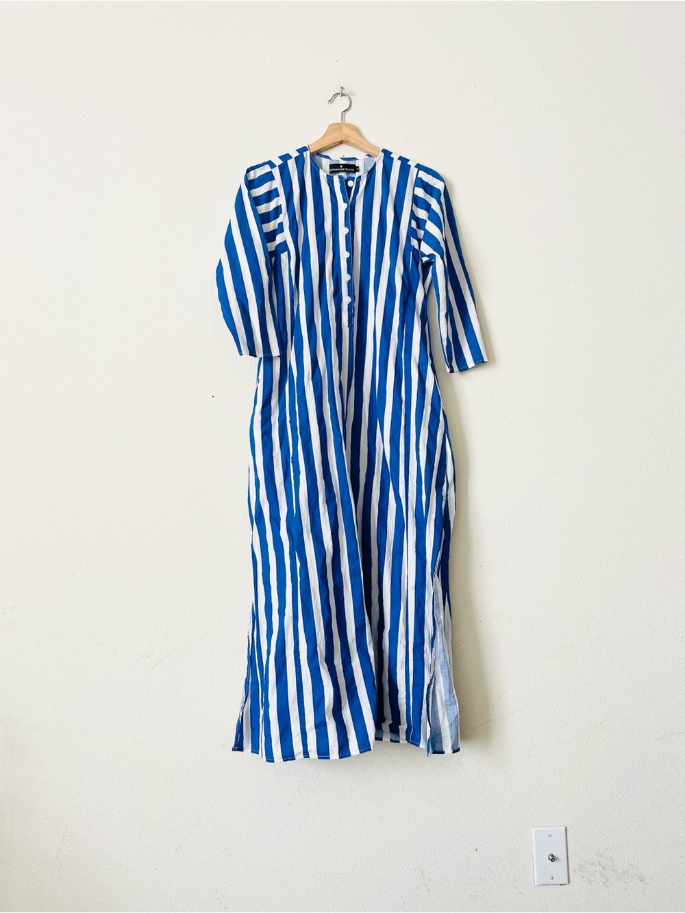 Pomander Place XS Camille Cabana blue & white striped kaftan maxi dress - Picture 2 of 8